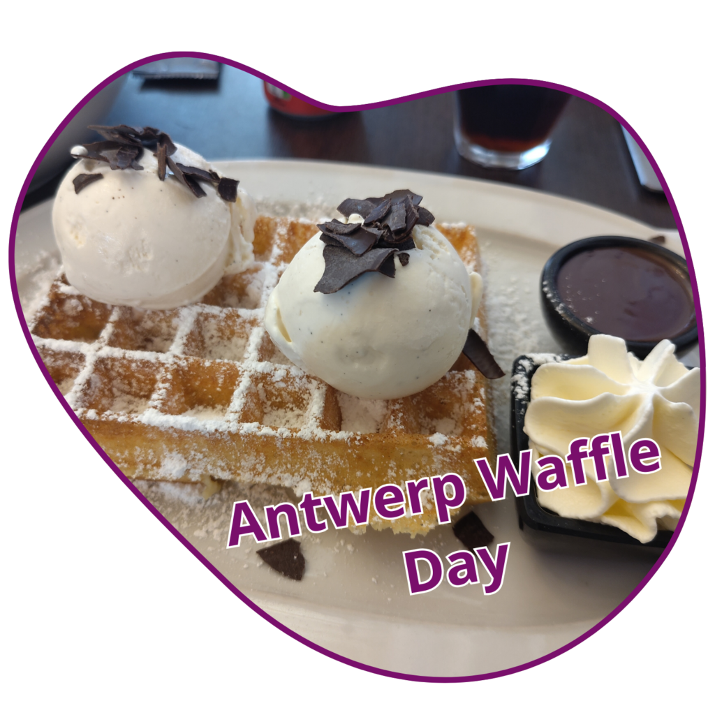 Antwerp Waffle Day (picture of waffle with ice cream)